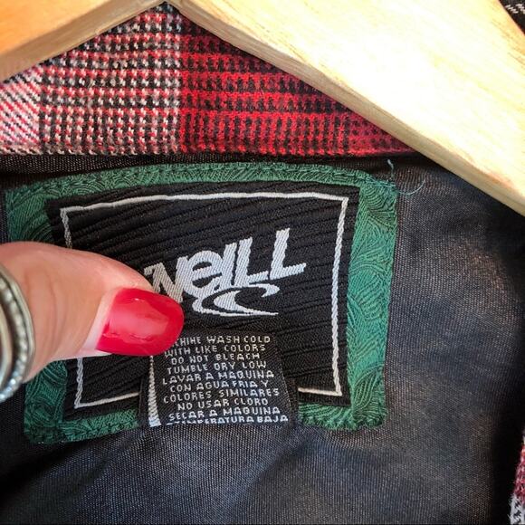 O’Neill Flannel Shirt Mens Western Cowboy Red Plaid Work Rodeo Y2K Thrashed - Picture 13 of 14